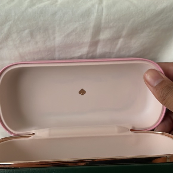 KATE SPADE PINK AND GREEN LEATHER EYE GLASS CASE - Picture 4 of 5